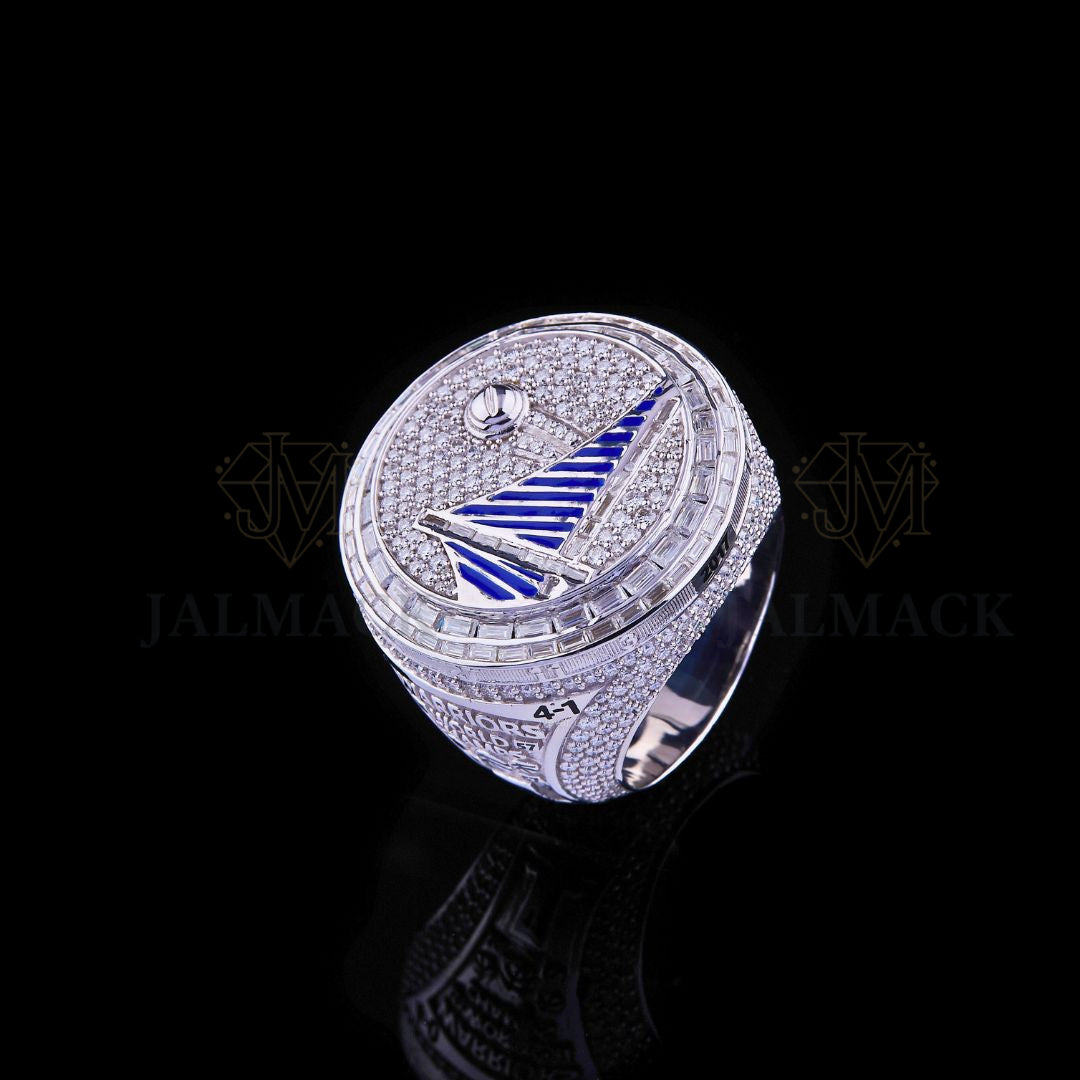 Custom Blue Bridge Moissanite Championship Statement Ring