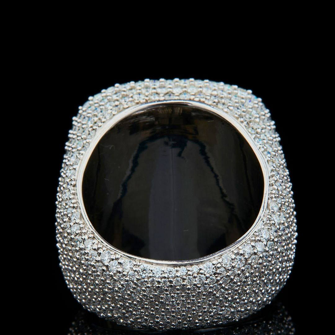 Cushion Baguette Halo Moissanite Statement Ring