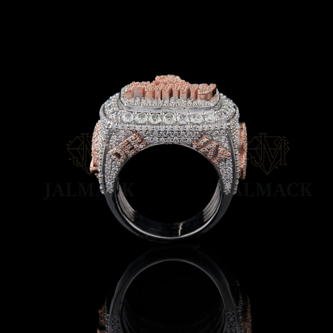 Custom 2 Family Moissanite Signet Ring