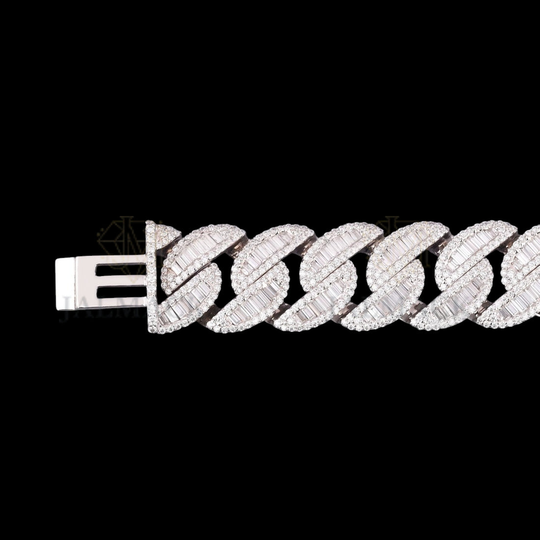 Silver Baguette Moissanite Miami Cuban Bracelet VVS1 Fully Iced Out