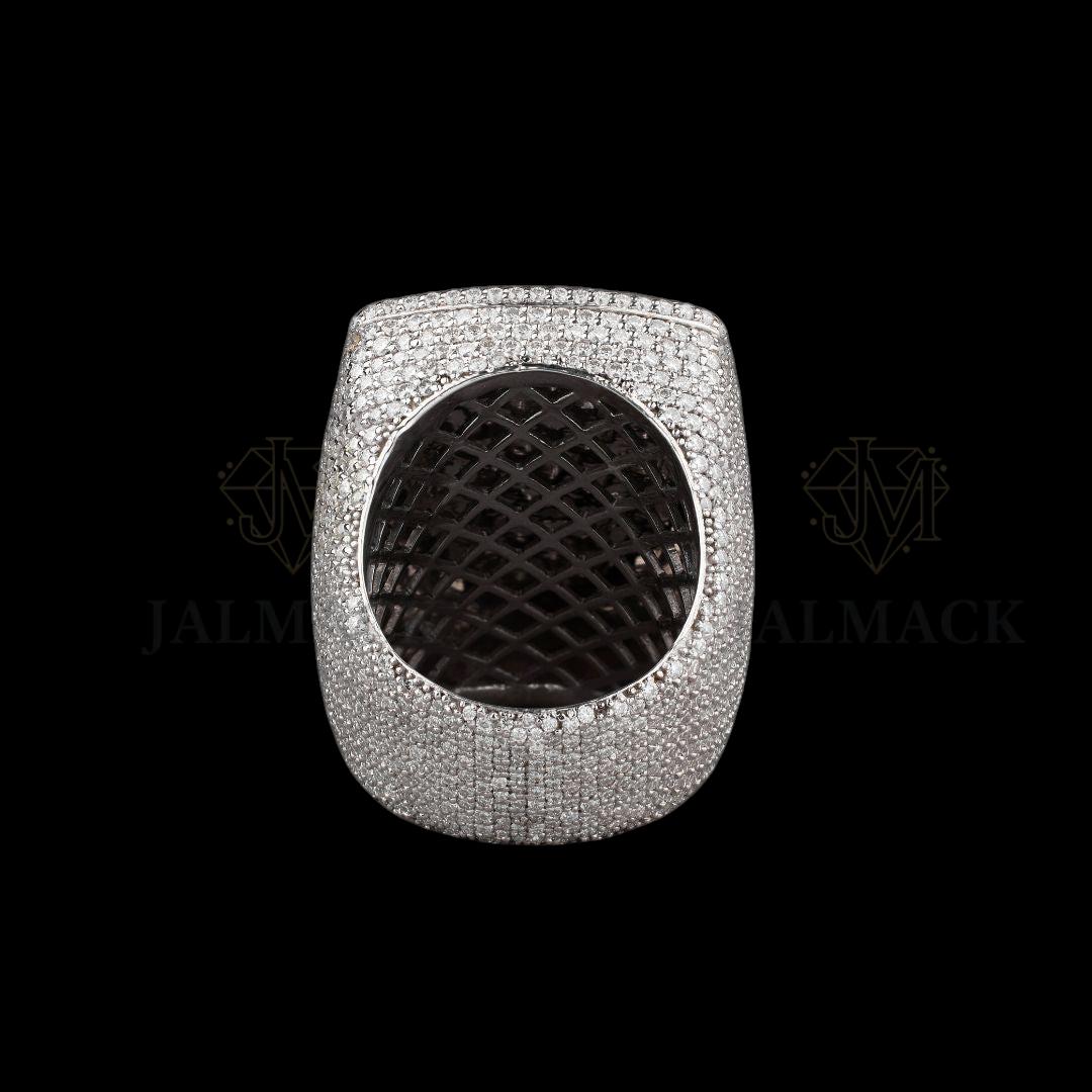 Custom Pink Logo Moissanite Championship Ring Fully Iced Out