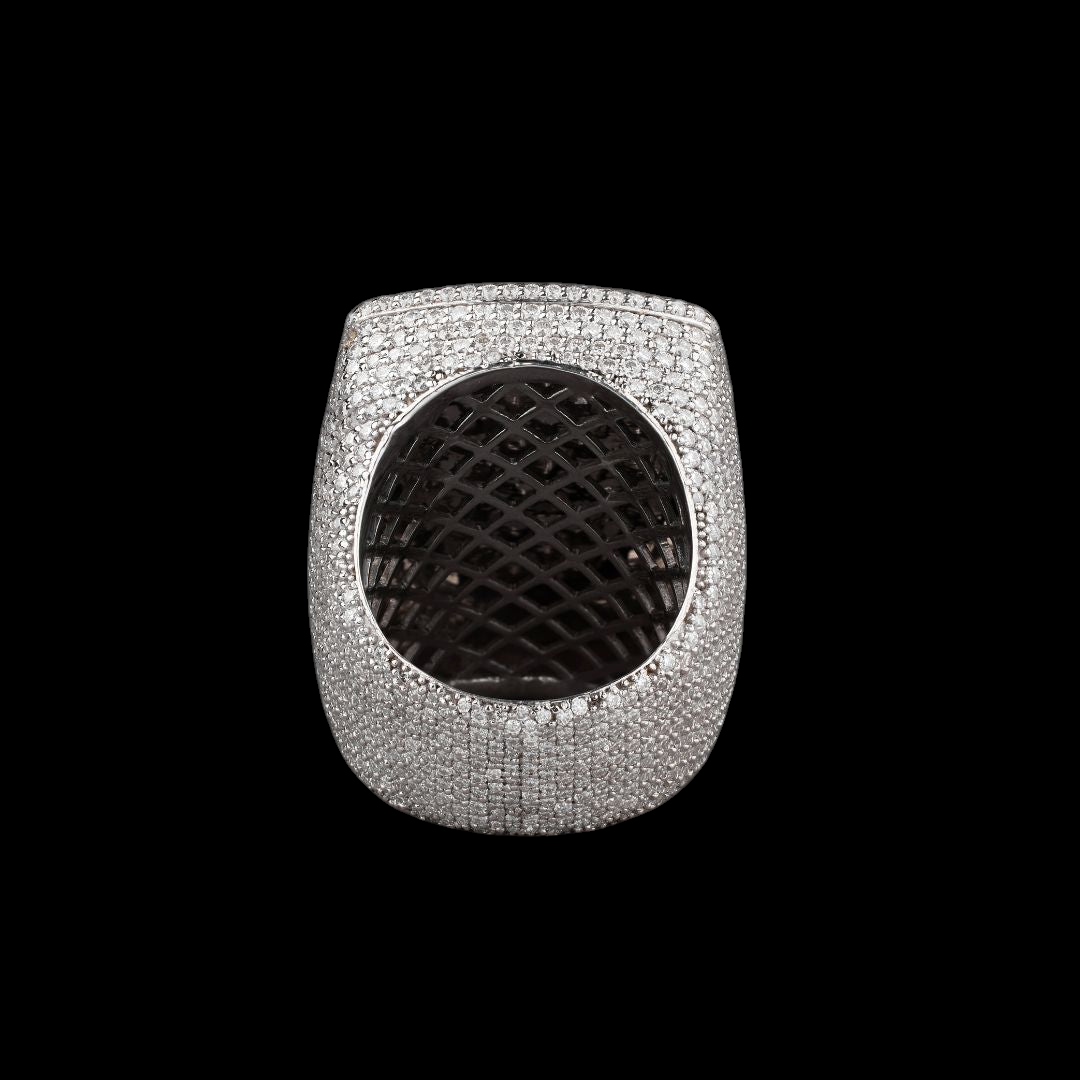 Custom Pink Logo Moissanite Championship Ring Fully Iced Out