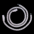8MM VVS1 D Color Moissanite Cuban Link Chain & Bracelet Set 925 Sterling Silver