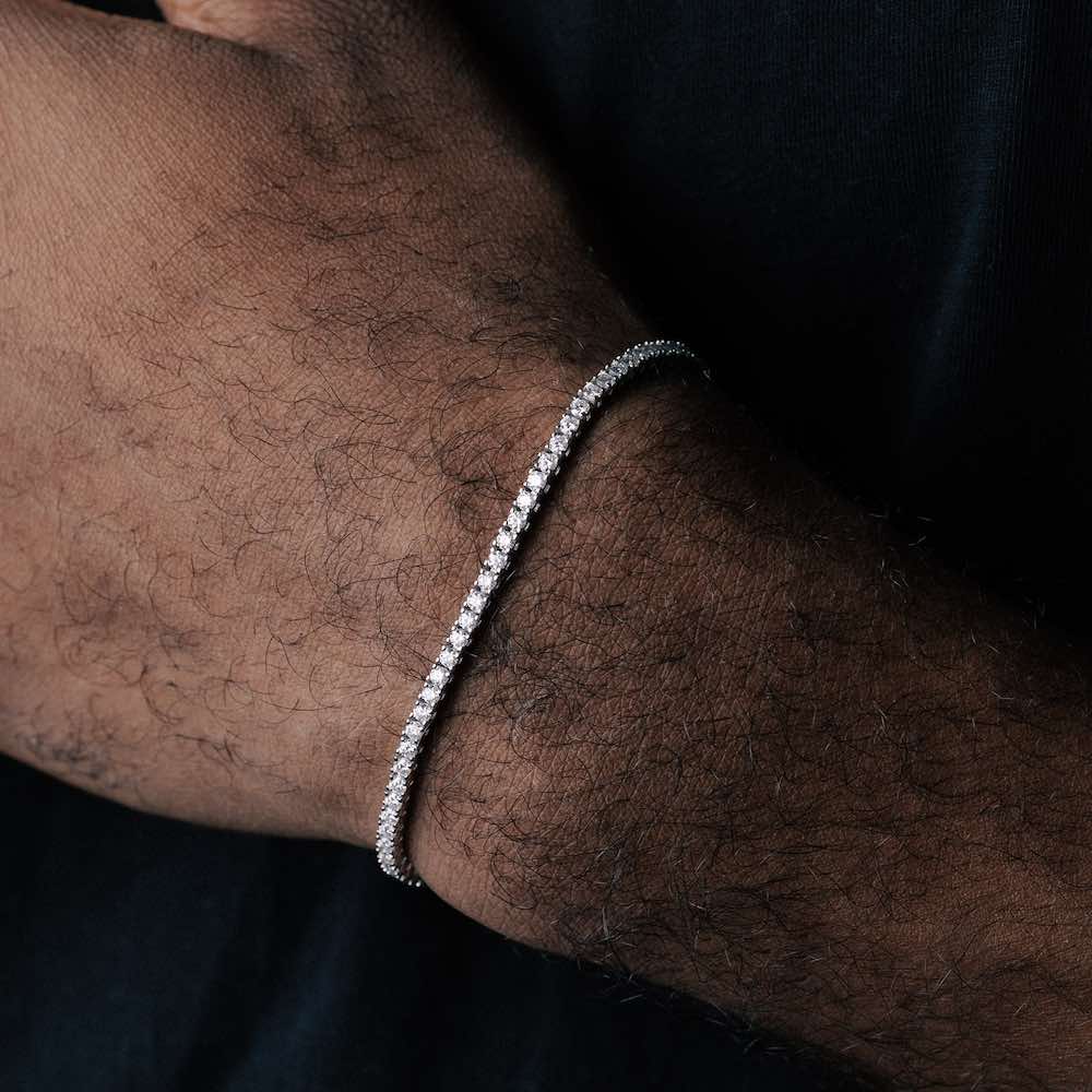 2MM Luxury 10k White gold Moissanite Tennis Bracelet