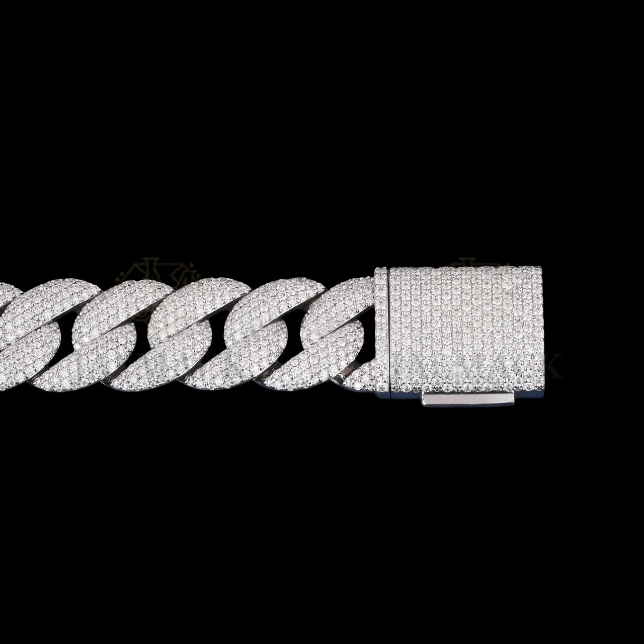 Silver Domed-Link Moissanite Cuban Bracelet VVS1 Fully Iced Out