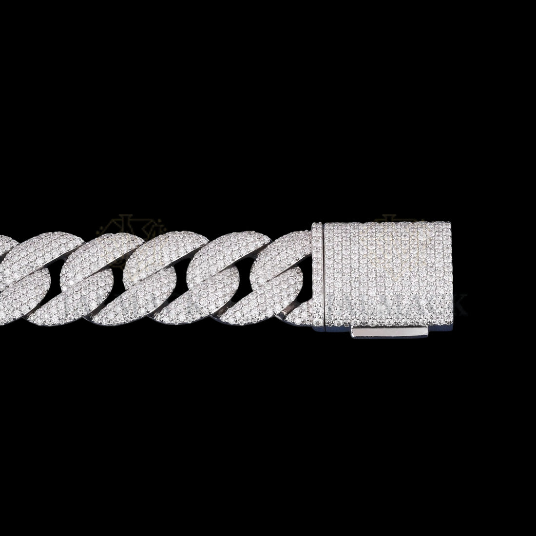 Silver Domed-Link Moissanite Cuban Bracelet VVS1 Fully Iced Out