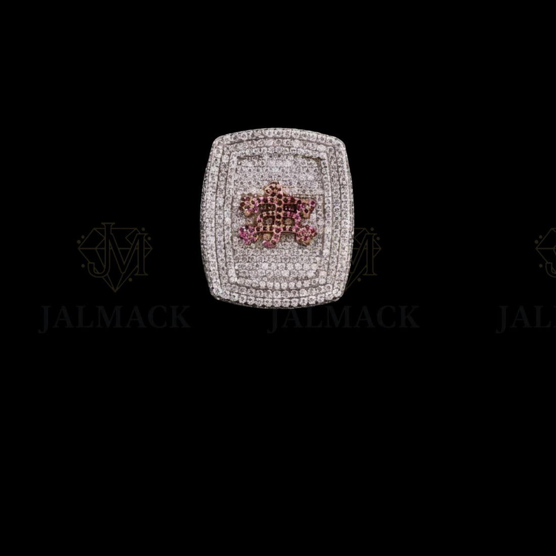Custom Pink Logo Moissanite Championship Ring Fully Iced Out