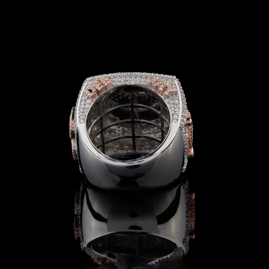 Custom 2 Family Moissanite Signet Ring