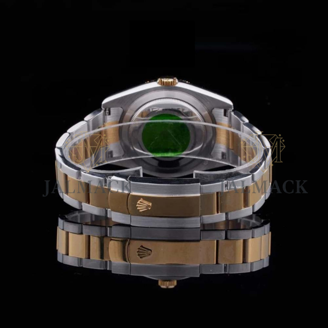 Champagne Dial Two-Tone Round-Cut Moissanite Automatic Watch