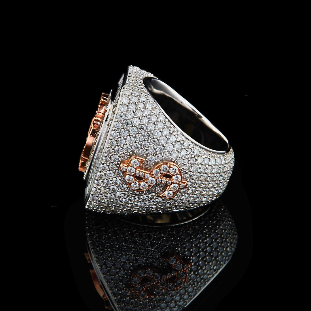 Custom Two-Tone Moissanite Signet Ring