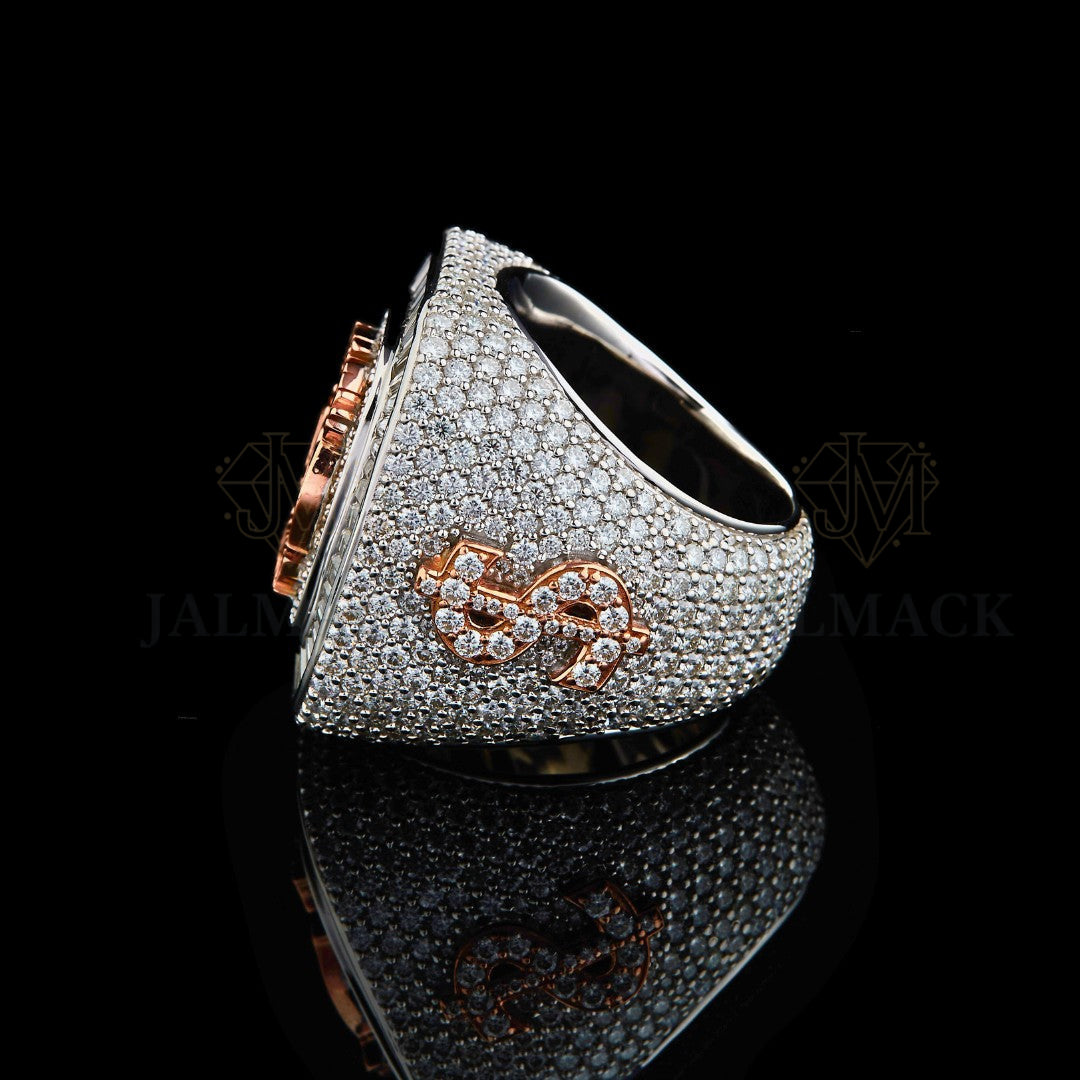 Custom Two-Tone Moissanite Signet Ring