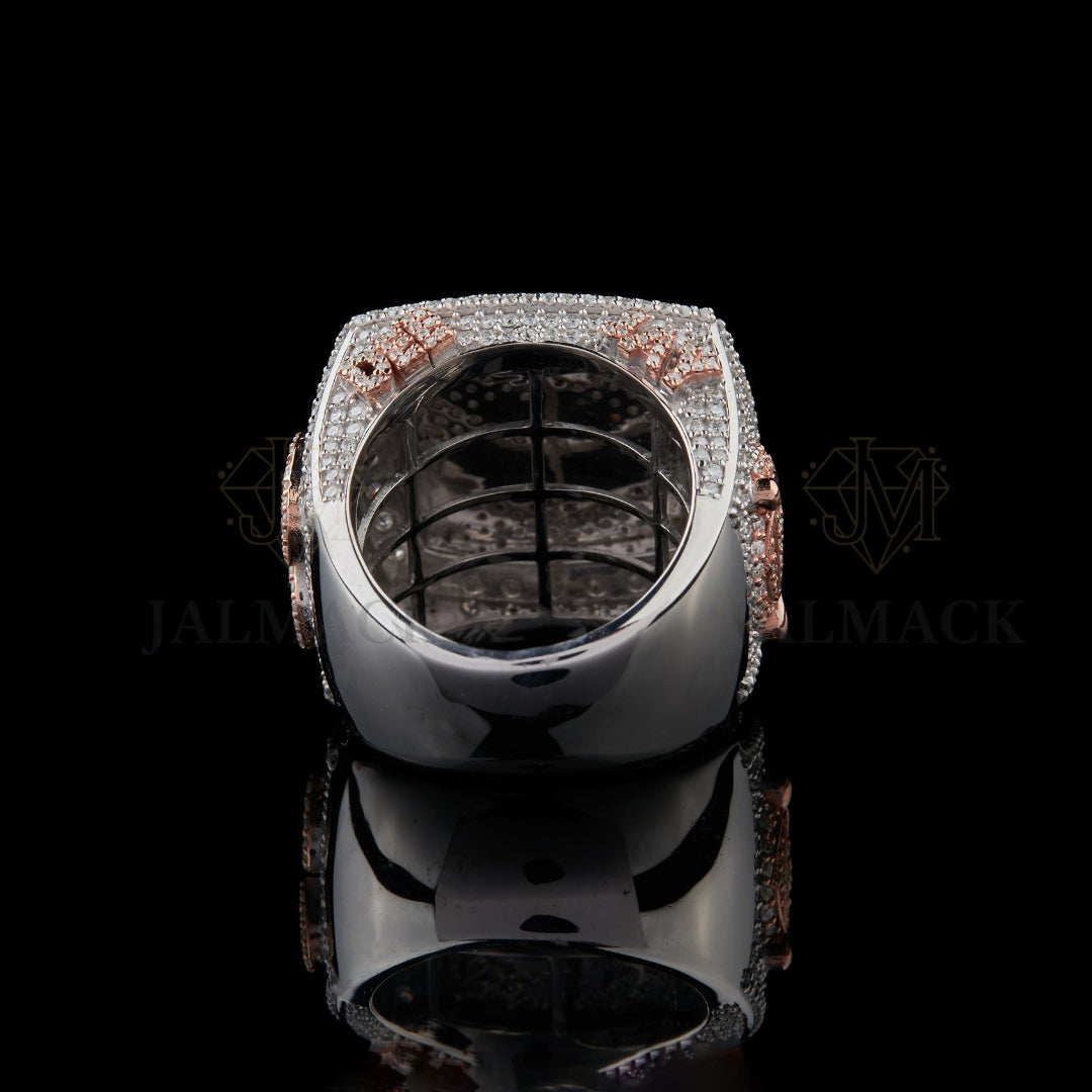 Custom 2 Family Moissanite Signet Ring