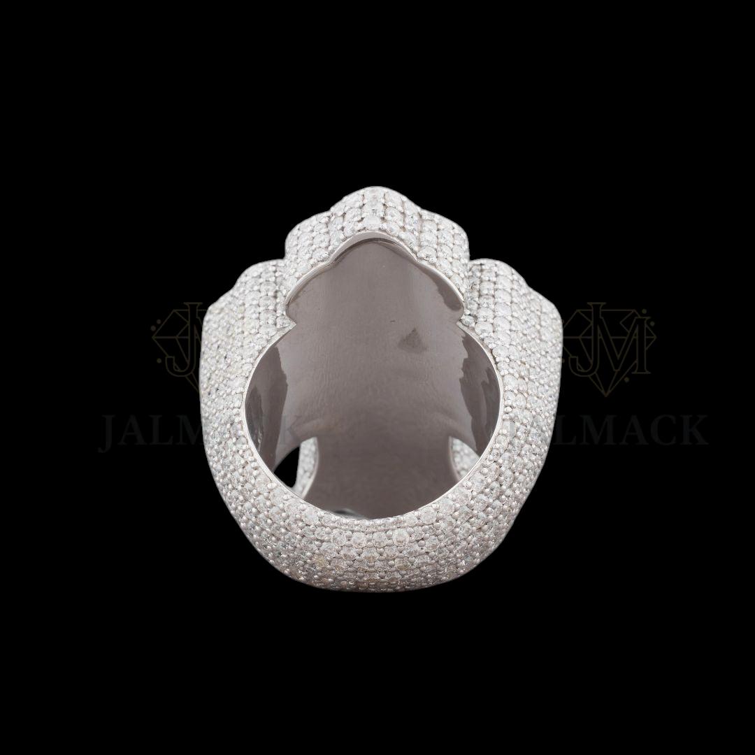 Fully Iced-Out Baguette Moissanite Cross Ring