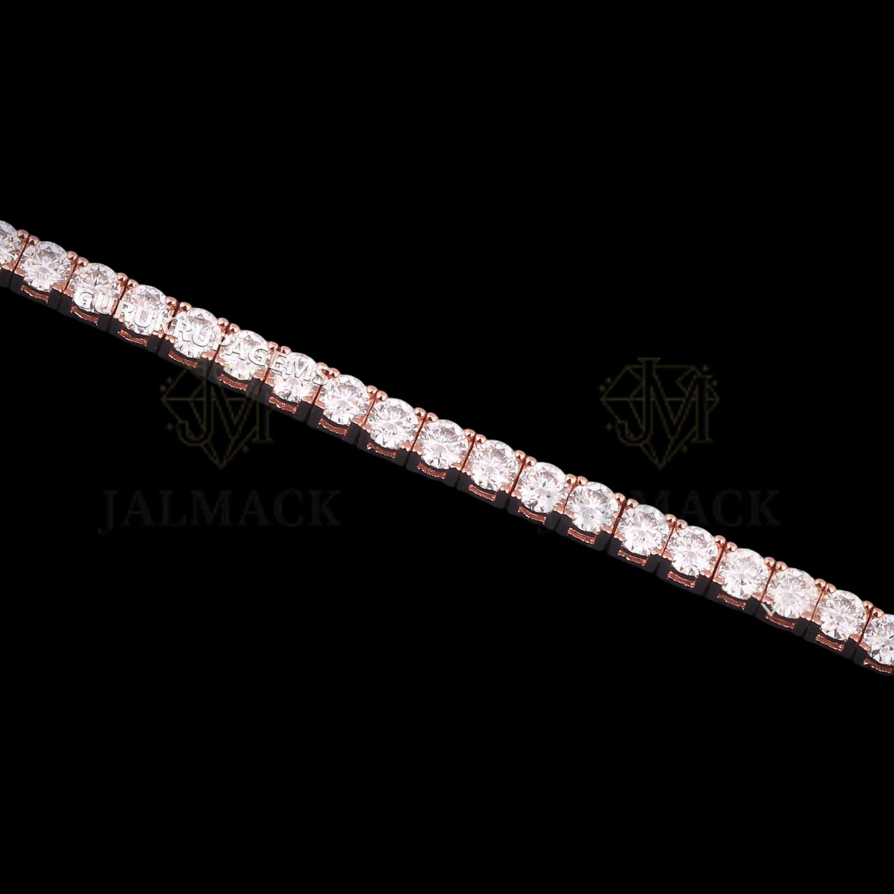 Rose Gold Round Cut Moissanite Tennis Bracelet VVS1 D Color