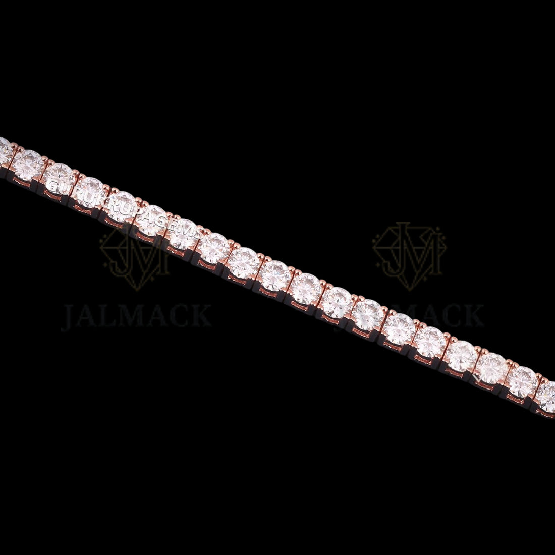 Rose Gold Round Cut Moissanite Tennis Bracelet VVS1 D Color