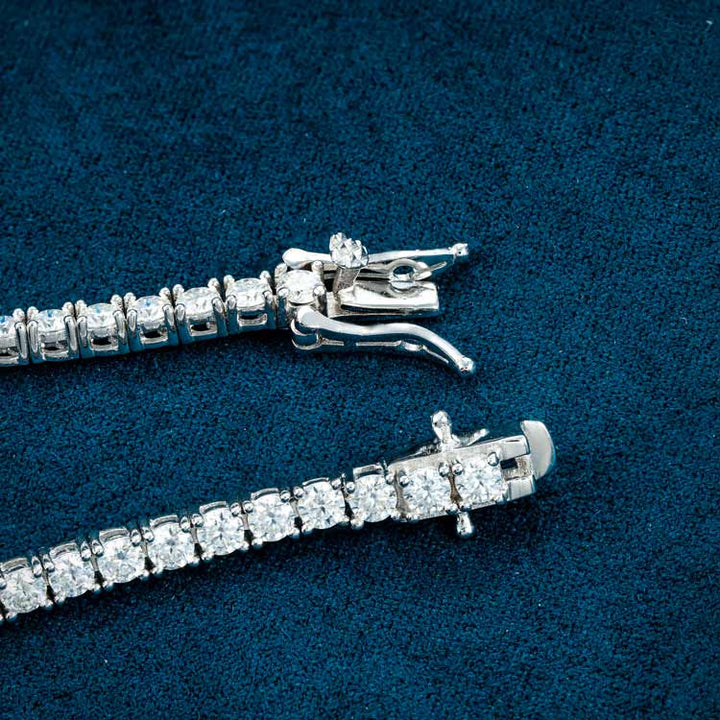 3MM Round Cut VVS1 Moissanite Tennis Bracelet 925 Sterling Silver Diamond Tennis Bracelet