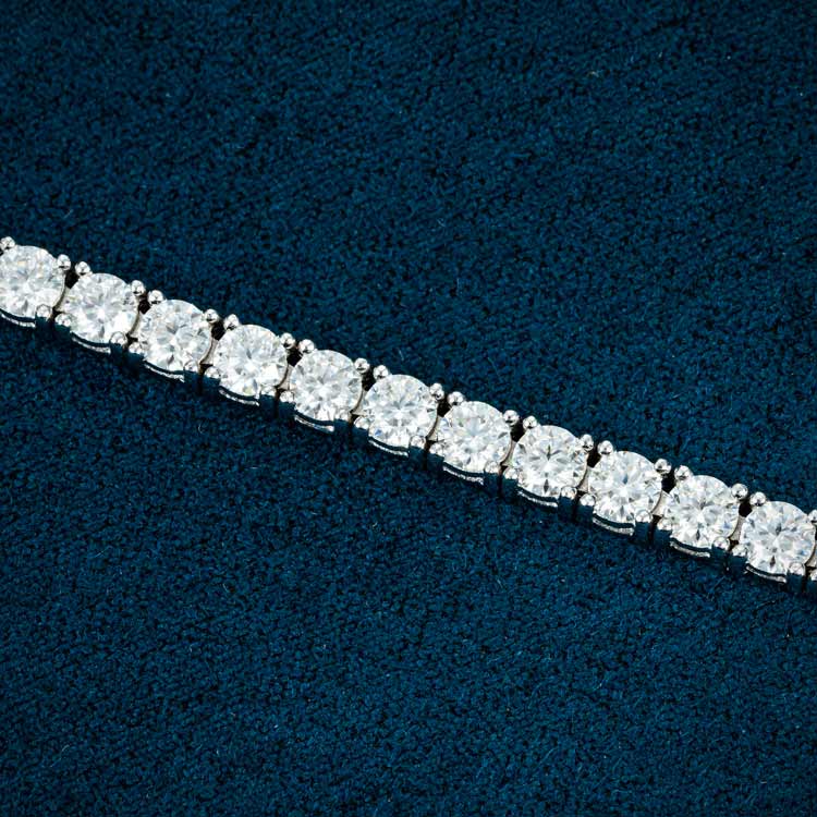 3MM Round Cut VVS Moissanite Tennis Bracelet 925 Sterling Silver