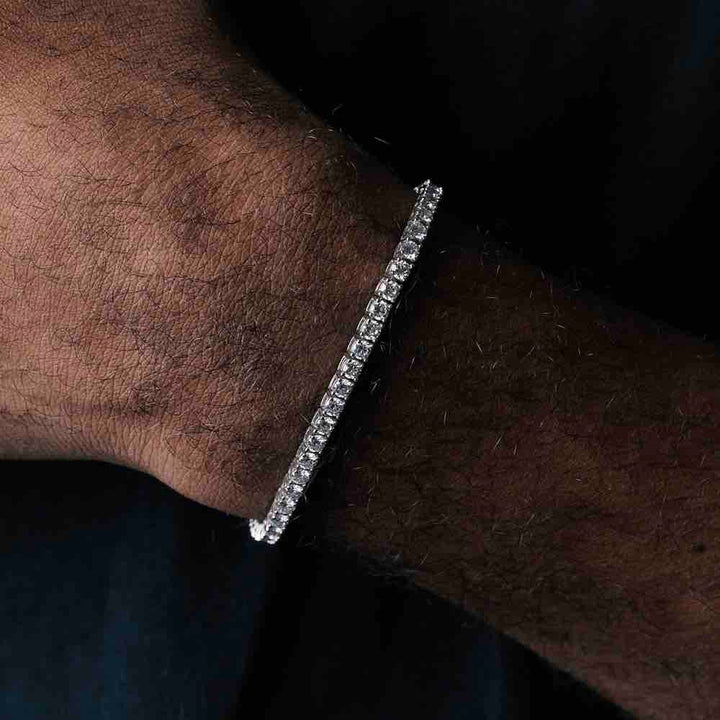 3MM Round Cut VVS Moissanite Tennis Bracelet 925 Sterling Silver