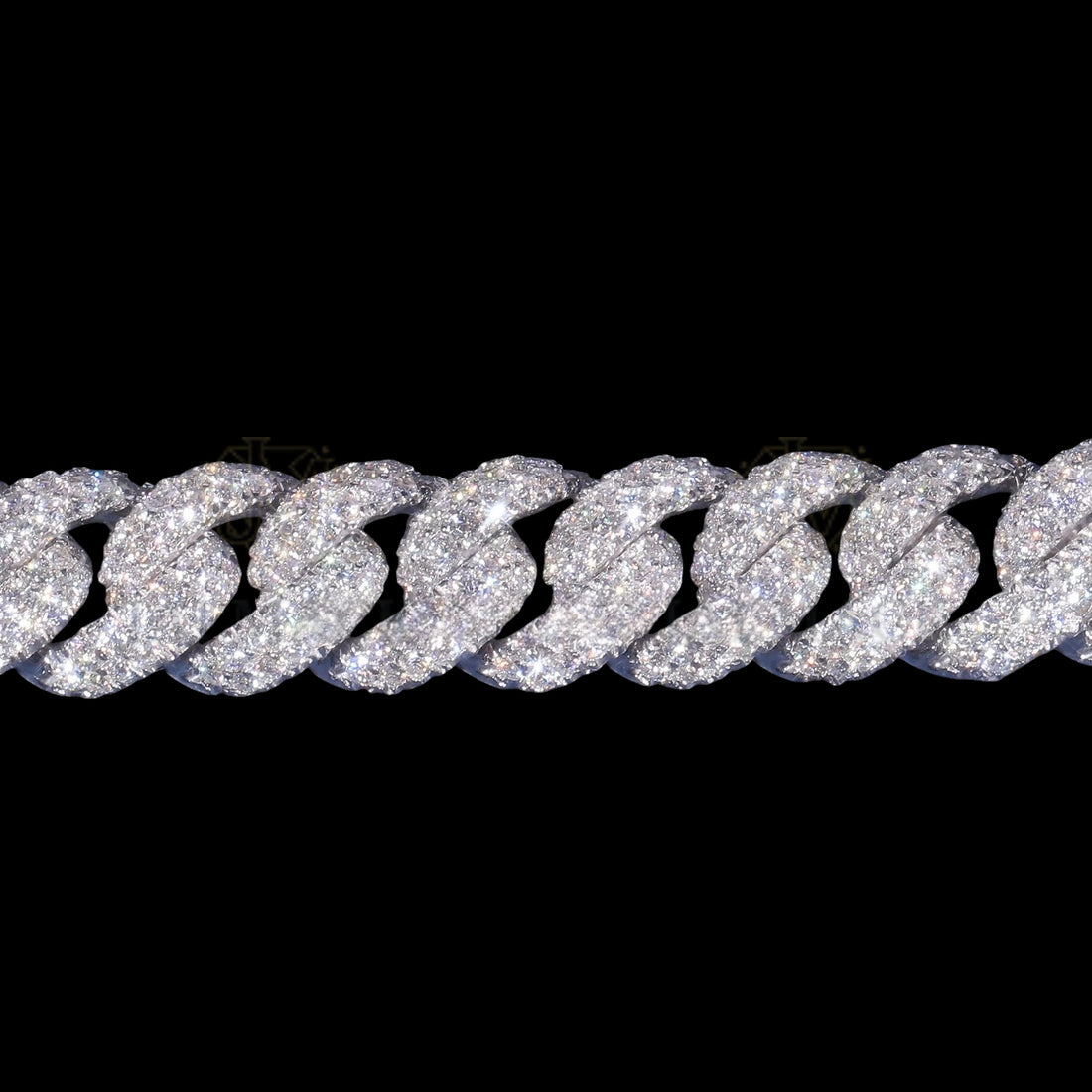 Luxury Silver Moissanite Miami Cuban Bracelet VVS1 Fully Iced Out