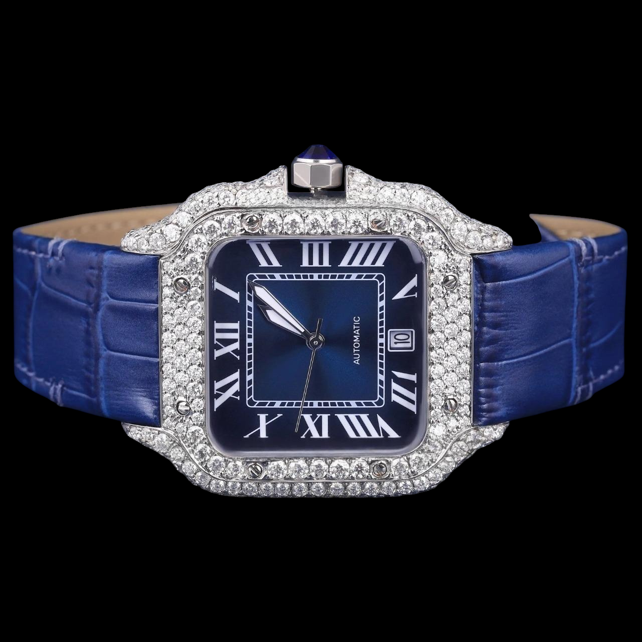 Royal Blue Dial VVS Moissanite Luxury Automatic Watch