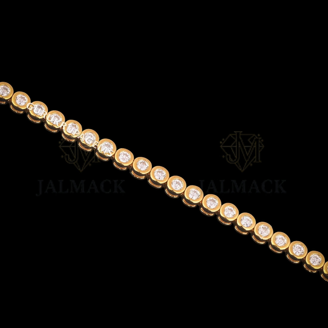 Yellow Gold Bezel Set Moissanite Tennis Bracelet VVS1 D Color