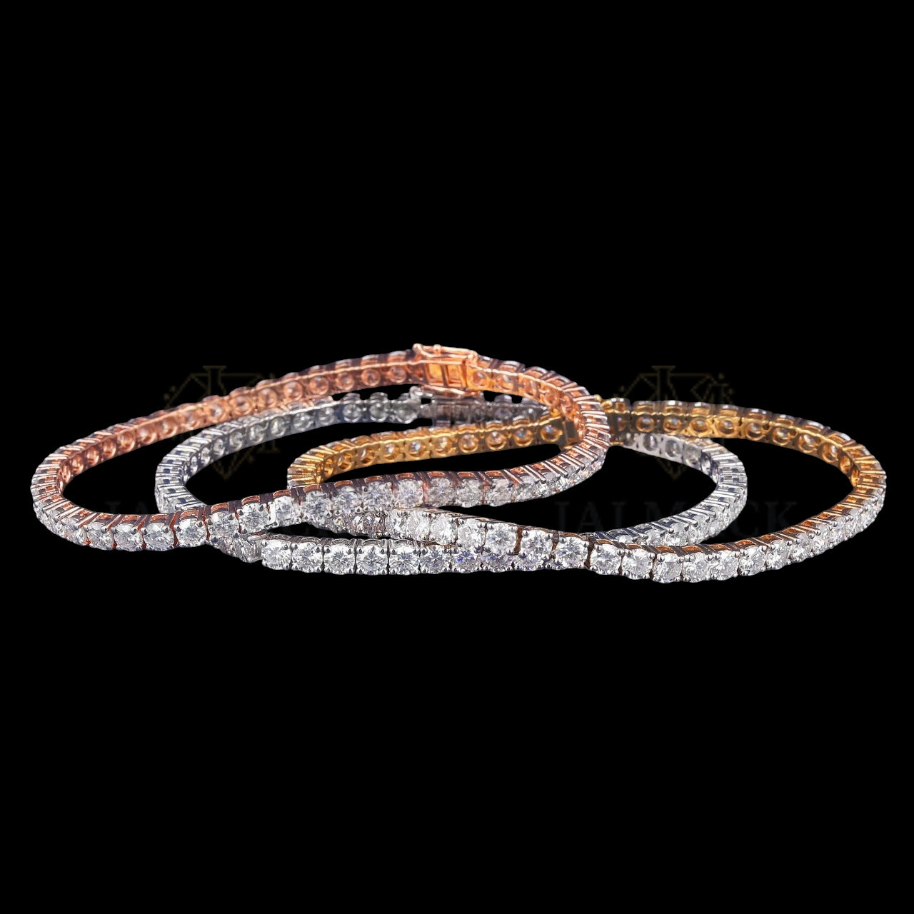 Three-Tone Moissanite Cuban Bracelet VVS1 D Color Iced Out
