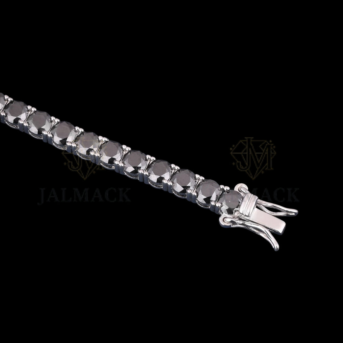 Black Round Cut Moissanite Tennis Bracelet 925 Sterling Silver