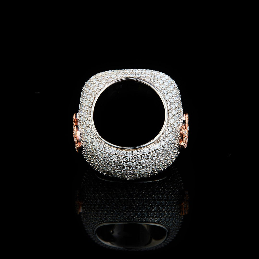 Custom Two-Tone Moissanite Signet Ring