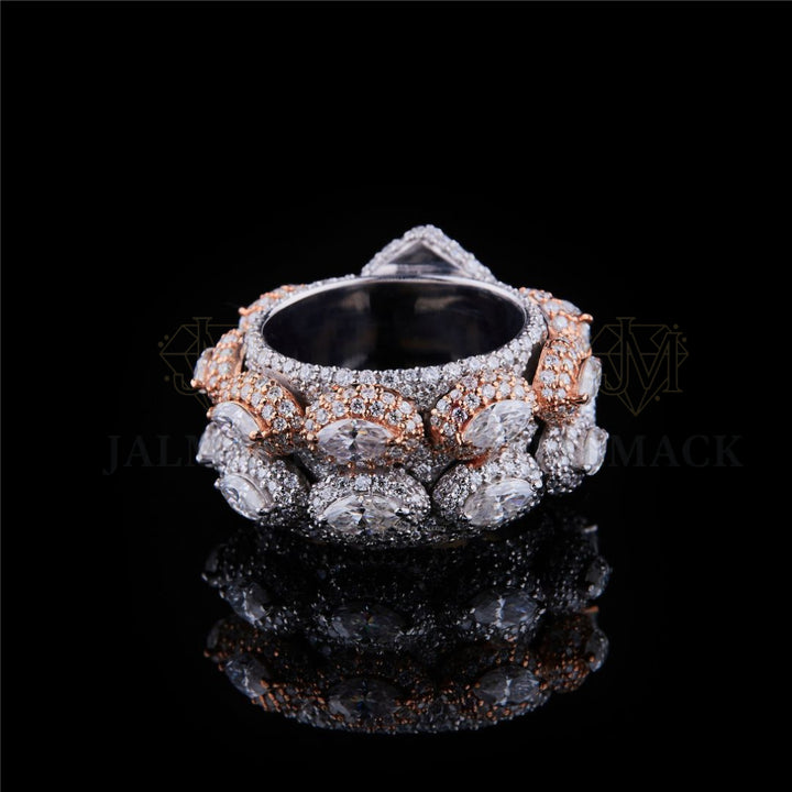 Pear Cut Two-Tone Moissanite Statement Ring
