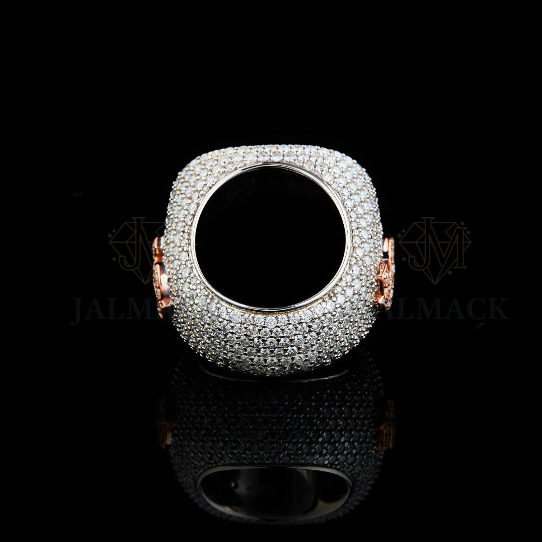 Custom Two-Tone Moissanite Signet Ring