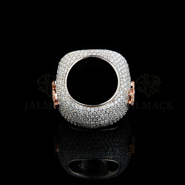 Custom Two-Tone Moissanite Signet Ring