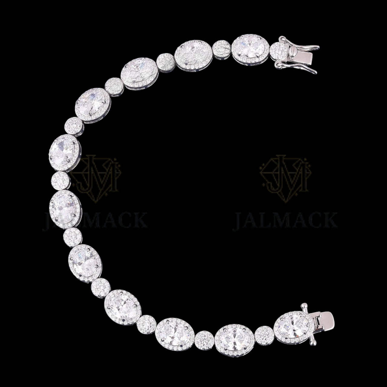 Oval Cut Moissanite Halo Link Bracelet VVS1 D Color