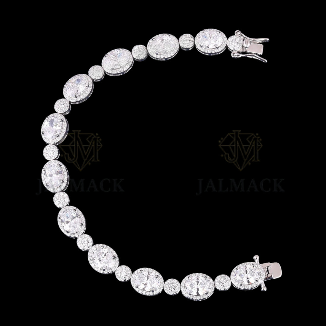 Oval Cut Moissanite Halo Link Bracelet VVS1 D Color
