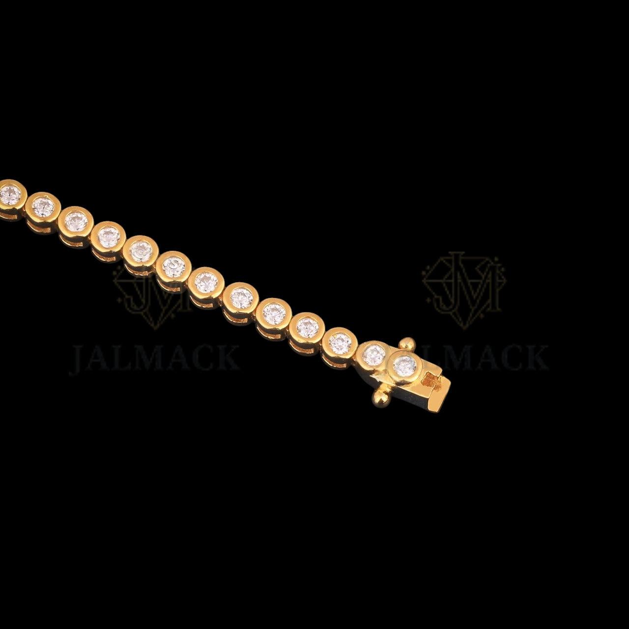 Yellow Gold Bezel Set Moissanite Tennis Bracelet VVS1 D Color