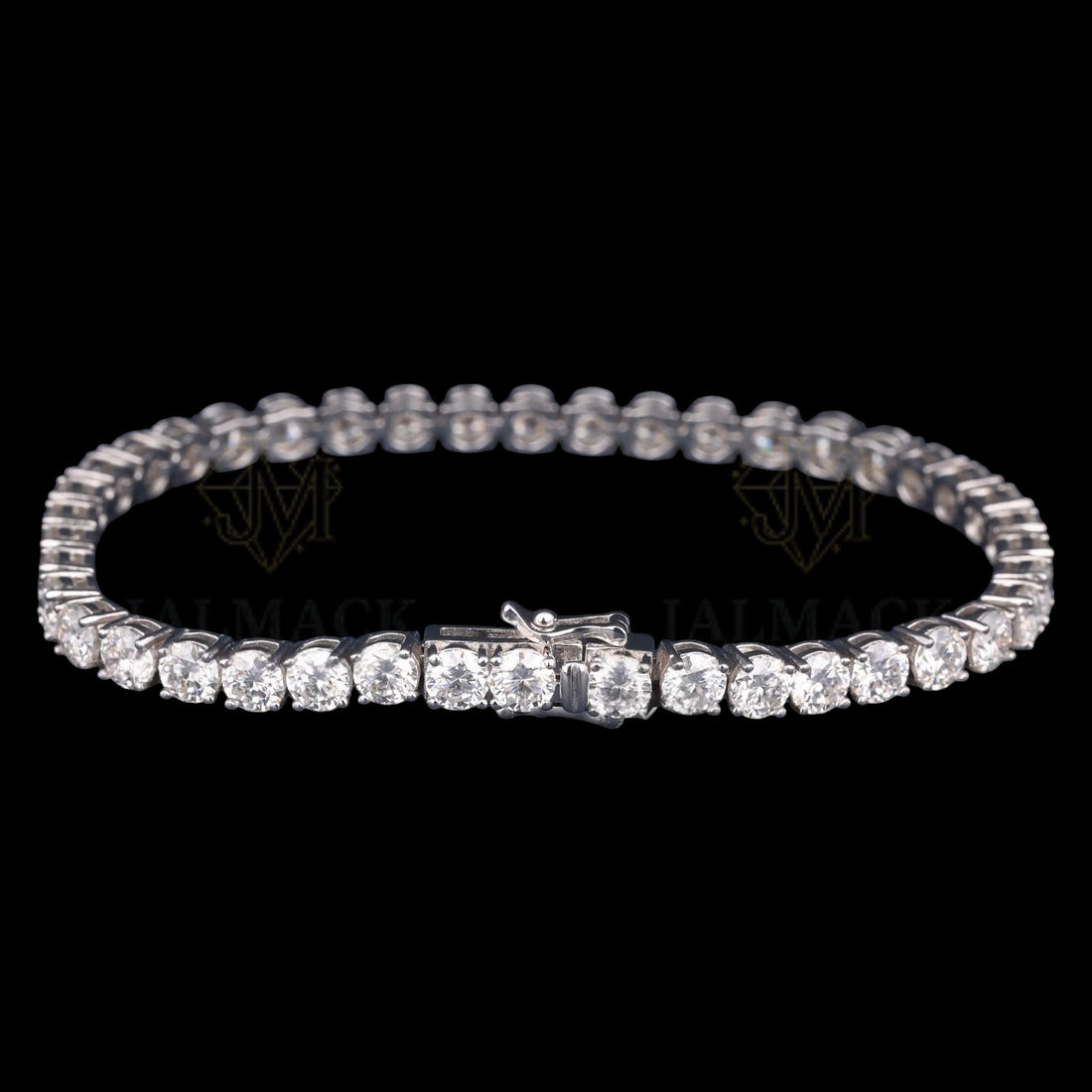 Silver Round Cut Moissanite Tennis Bracelet VVS1 D Color