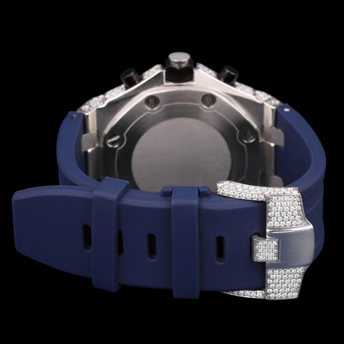Blue Chronograph Moissanite Diamond Watch