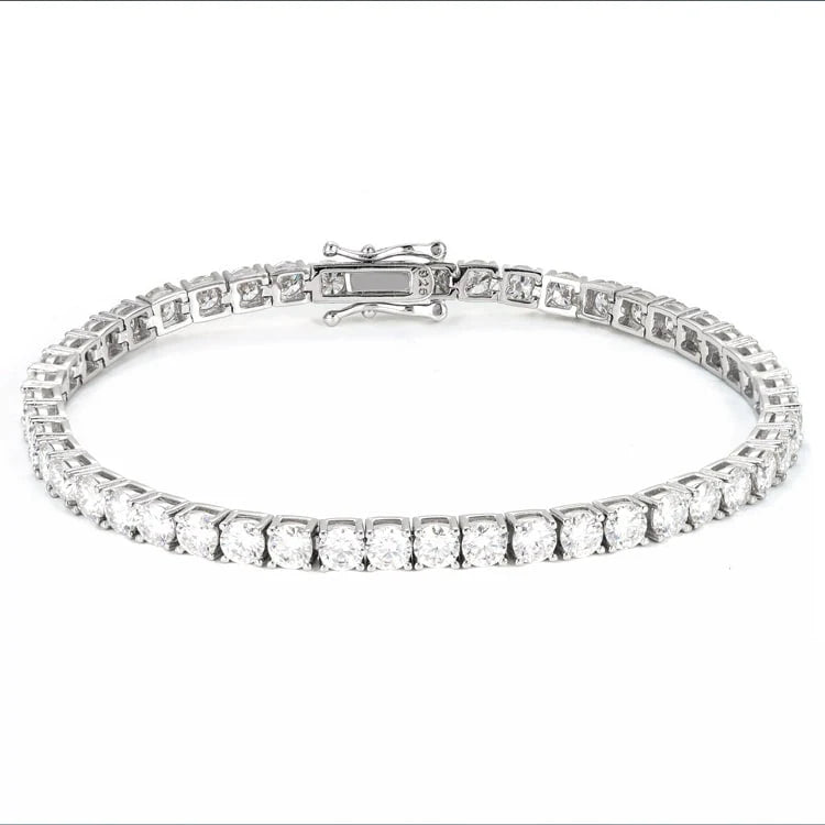 4MM Brilliant 925 Sterling Silver Moissanite Tennis Bracelet for Jewelry Fashion's