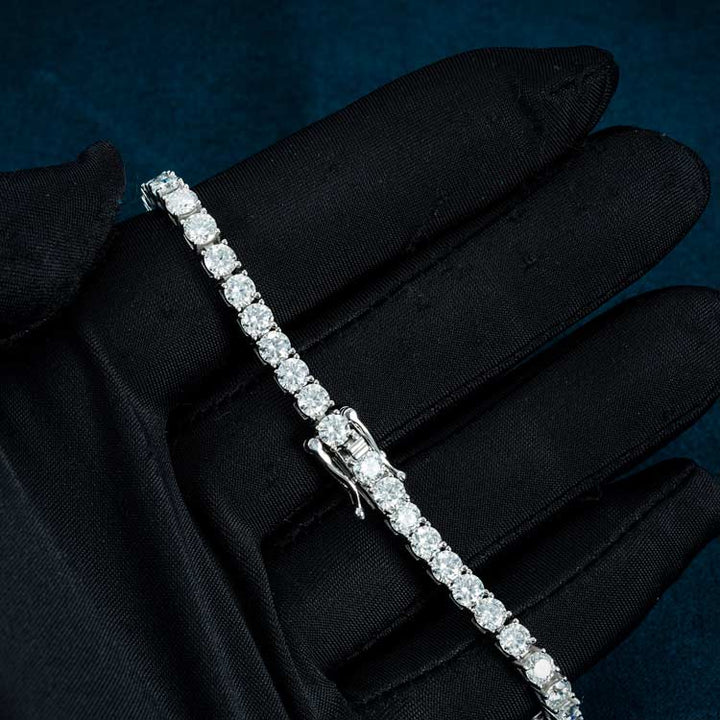 4MM Brilliant 925 Sterling Silver Moissanite Tennis Bracelet for Jewelry Fashion's