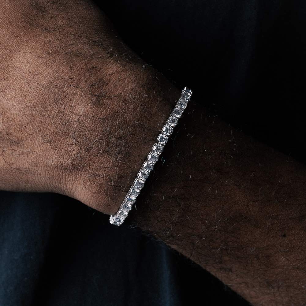 4MM Brilliant 925 Sterling Silver Moissanite Tennis Bracelet for Jewelry Fashion's