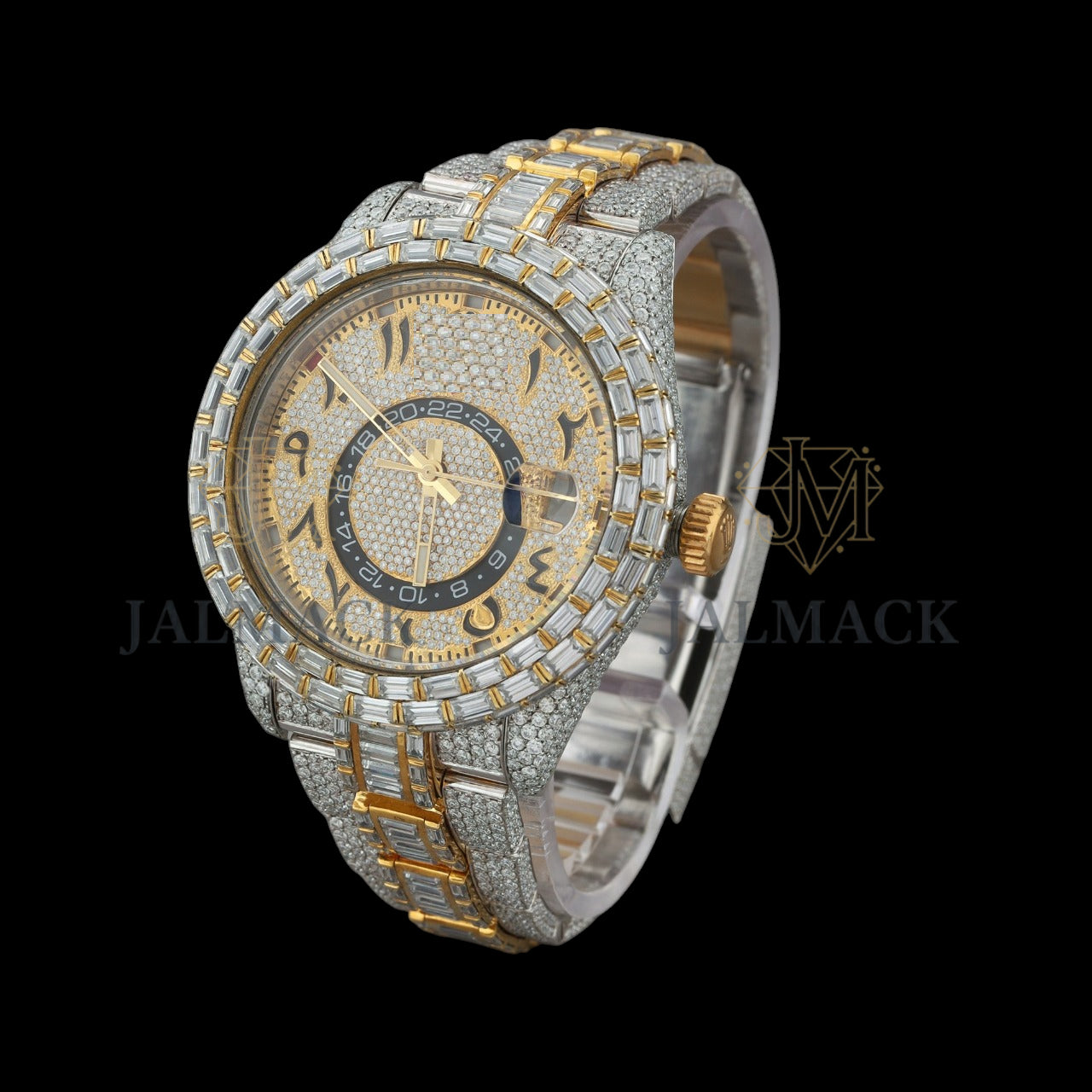 Silver Dial Roman Numeral Baguette Moissanite Watch