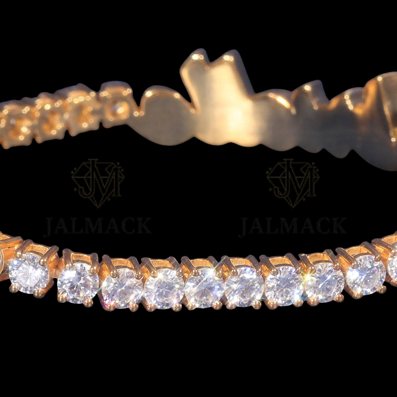 Personalized Danielle Name Moissanite Tennis Bracelet VVS1 D Color Gold
