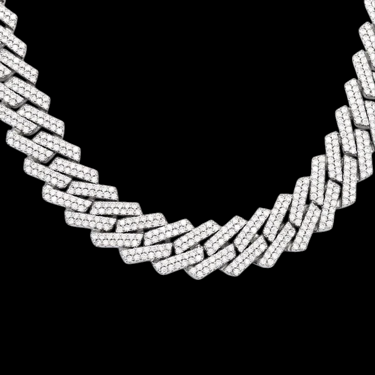 2 Cuban Link VVS Moissanite Chain Hip Hop 925 Sterling Silver