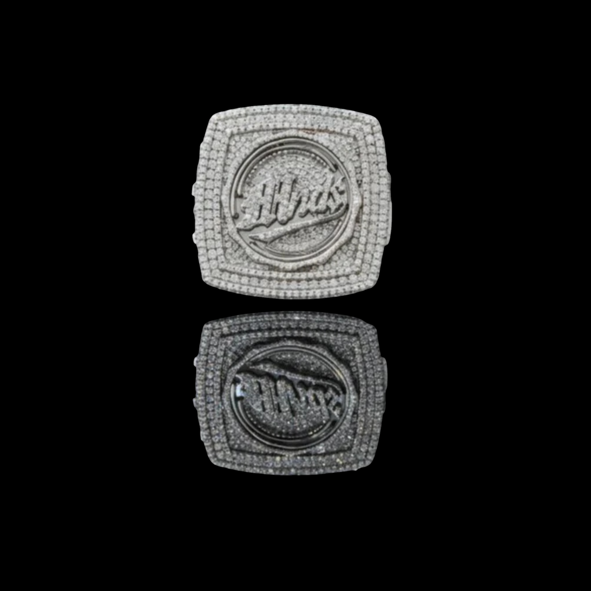 Custom Logo Fully Iced-Out Moissanite Signet Ring