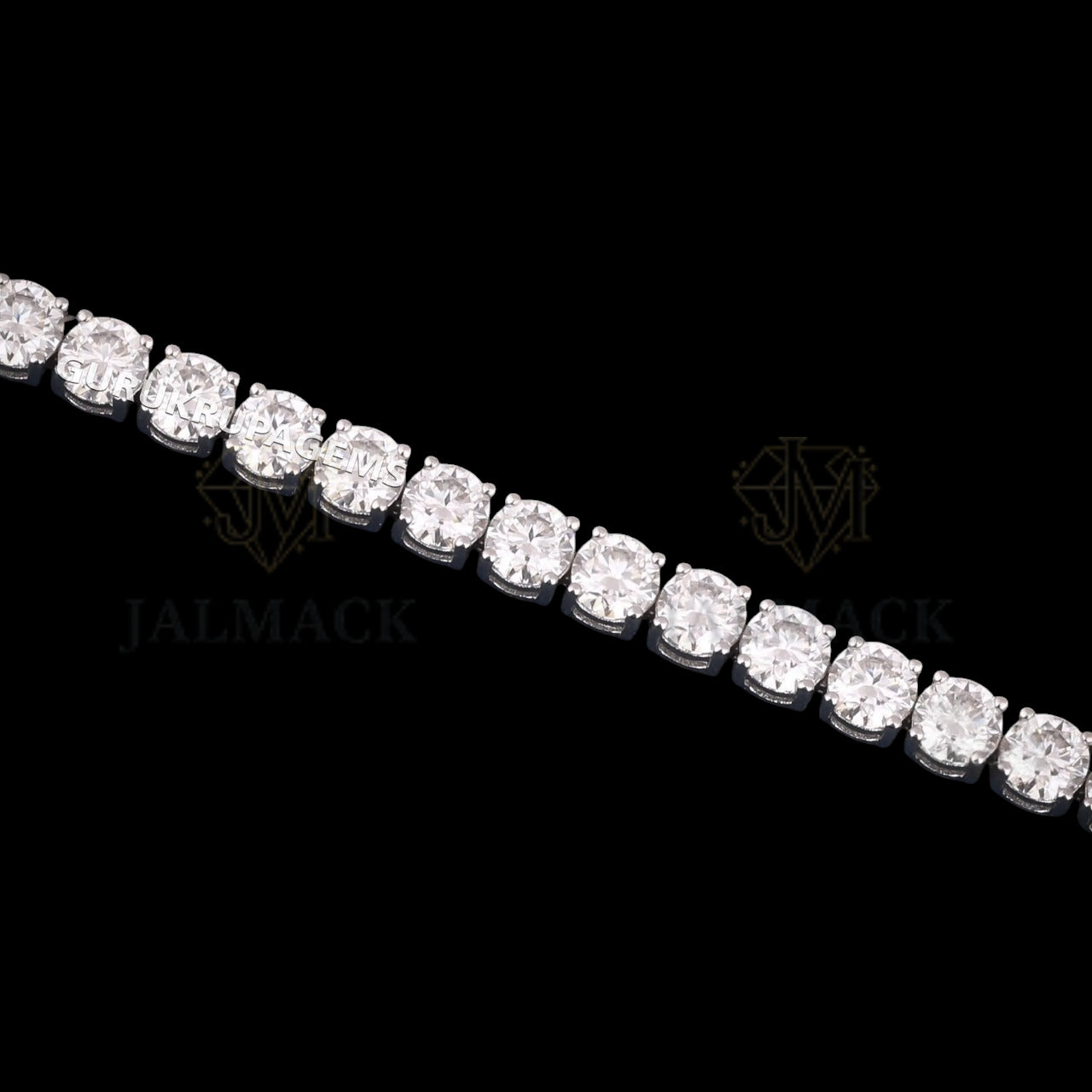 Silver Round Cut Moissanite Tennis Bracelet VVS1 D Color