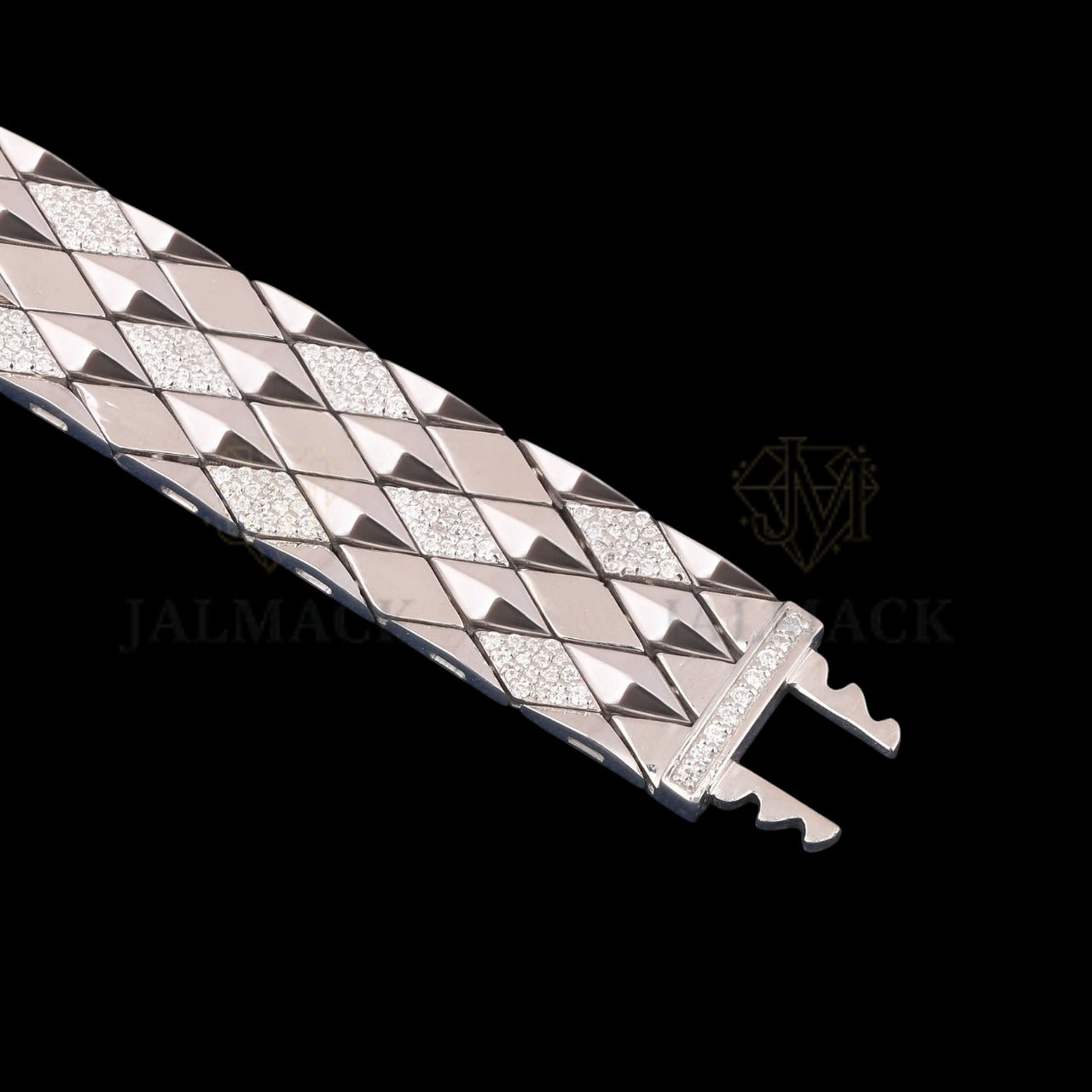 Geometric Quilted Moissanite Bangle Bracelet VVS1 D Color