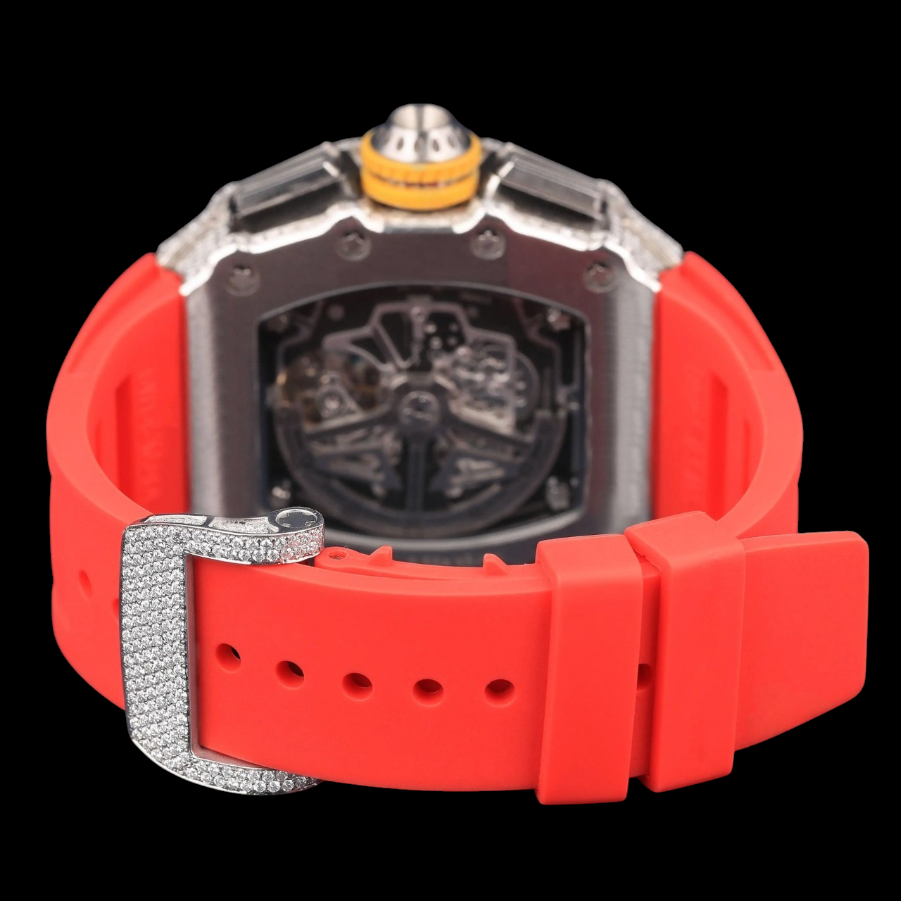 Luxury Skeleton Chronograph Moissanite Watch VVS1 D Color Fully Iced Out