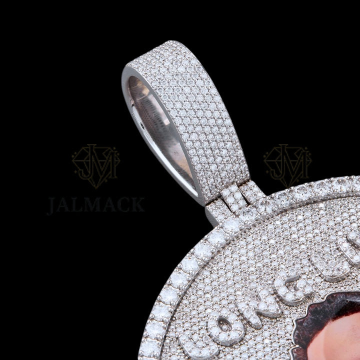 Personalized Long Live BUFF Photo Moissanite Medallion Fully Iced Out