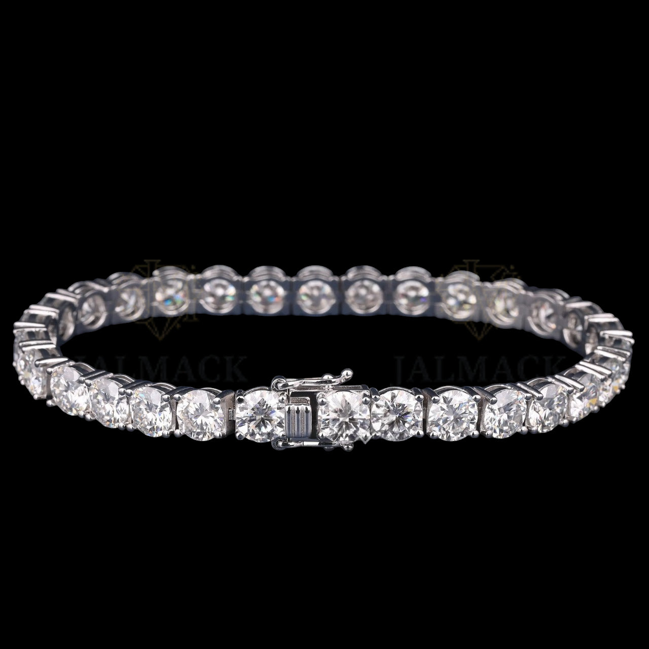 Silver 6MM Round Cut Moissanite Tennis Bracelet VVS1 D Color