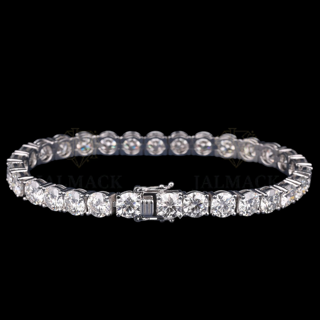 Silver 6MM Round Cut Moissanite Tennis Bracelet VVS1 D Color