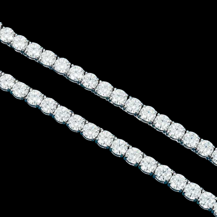 5MM Round Cut VVS1 D Color Moissanite Tennis Chain 925 Sterling Silver